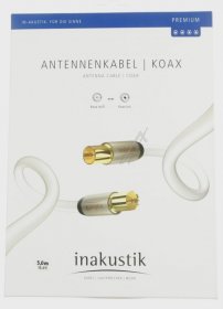 Inakustik Coax Plug/coax Socket - Premium Hdtv Antenne Koaxstecker - Koaxkupplung 5,0 M