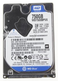 Hewlett Packard S ata 2,5" Hard Discs - 634250-001 Compaq Hdd 750gb 5400rpm Sata Raw 2 5in