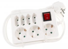 VIVANCO Multiple Socket Outlet With Sw ES7 W15 7 SOCKET OUTLET WITH SW,WHITE,KISI, 1.40M 37323