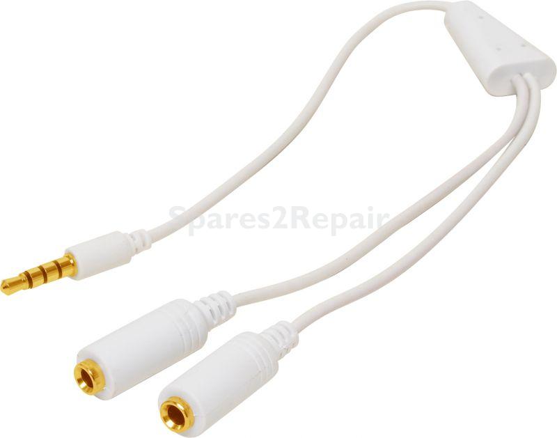 Com Jack-adapter - Adapter 4-pin 3,5mm Plug -2x4 Pin. 3,5mm Socket White 0,2m