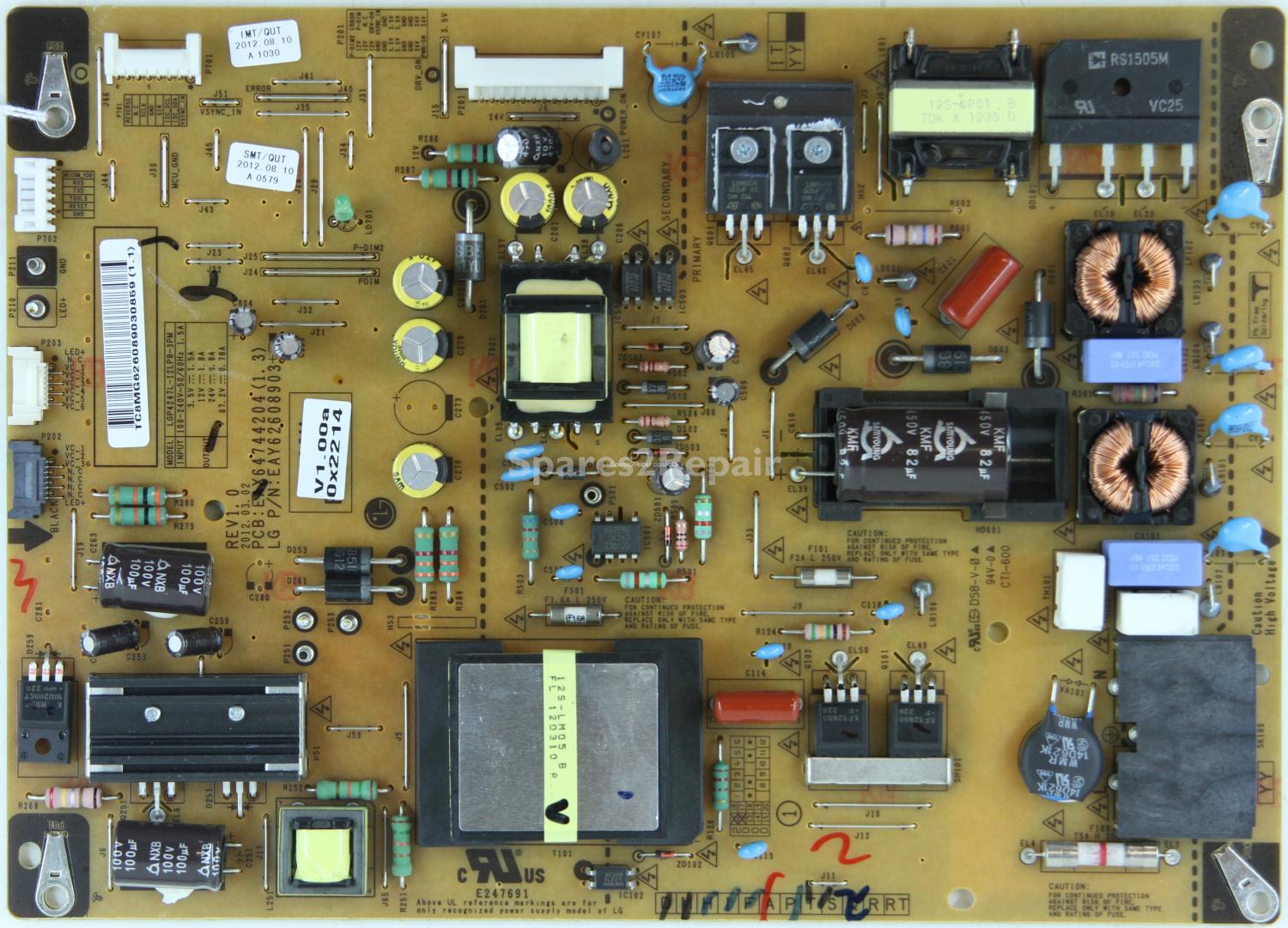 LG 47LM640T - Power Supply - EAX64744204 (1.3) - EAY62608903 - REV1.0 - LGP4247L-12LPB-3PM - YY