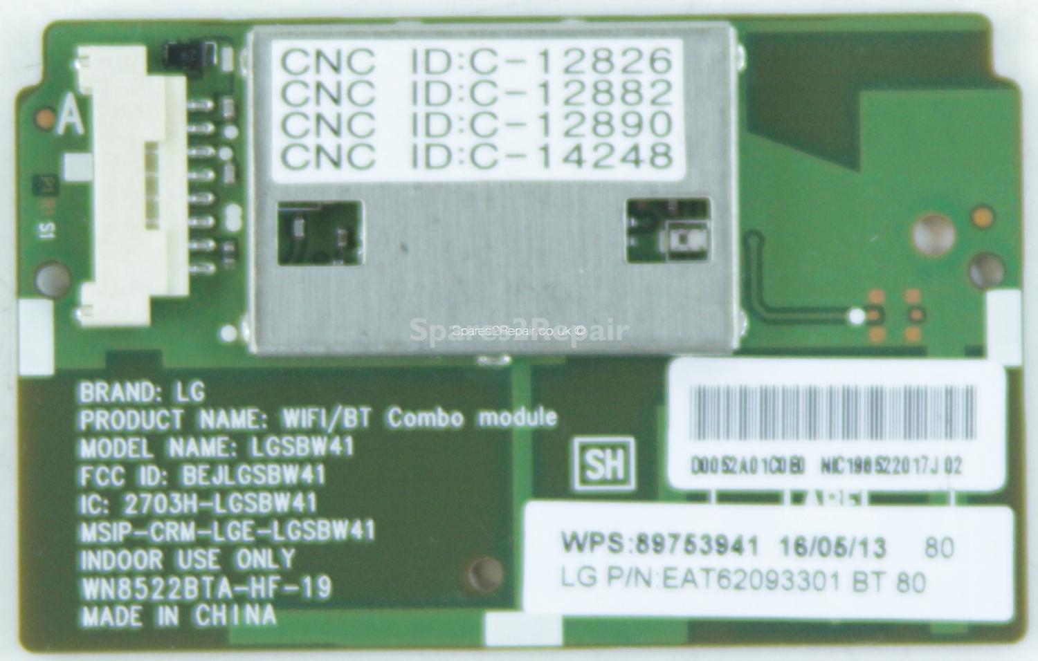 LG 43LF630V - Wifi Module - EAT62093301 - LGSBW41 - BEJLGSBW41 - 2703H-LGSBW41 - 141852220034J