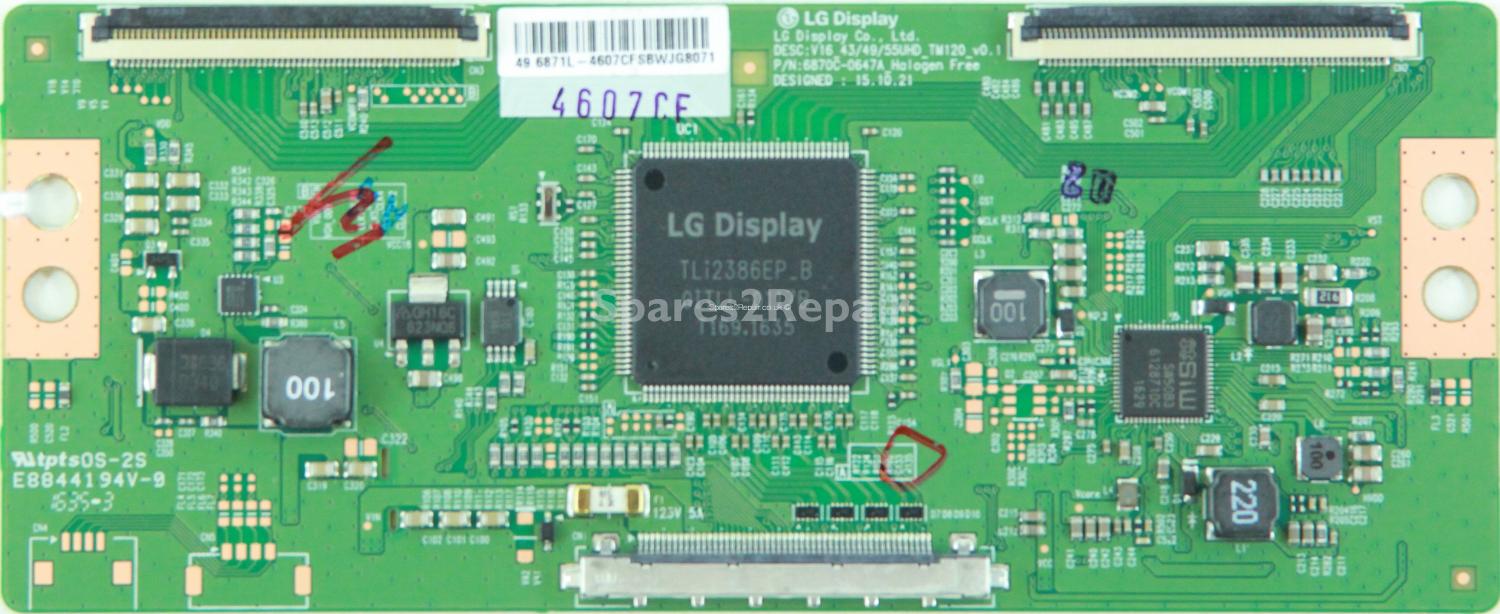 LG 49UH610V-ZB - T-Con - 6871L-4607C - 6870C-0647A - V16_43/49/55UHD_TM120_v0.1