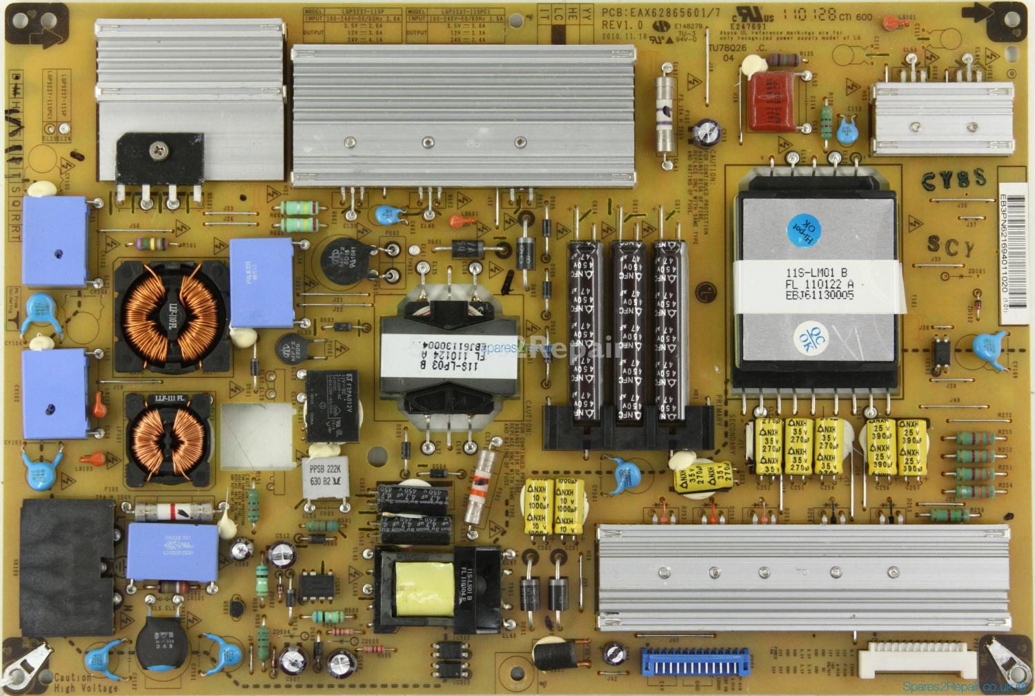 LG 37LV355T - Power Supply - EAY62169401 - EAX62865601/7 - REV1.0 - LGP3237-11SP - LC