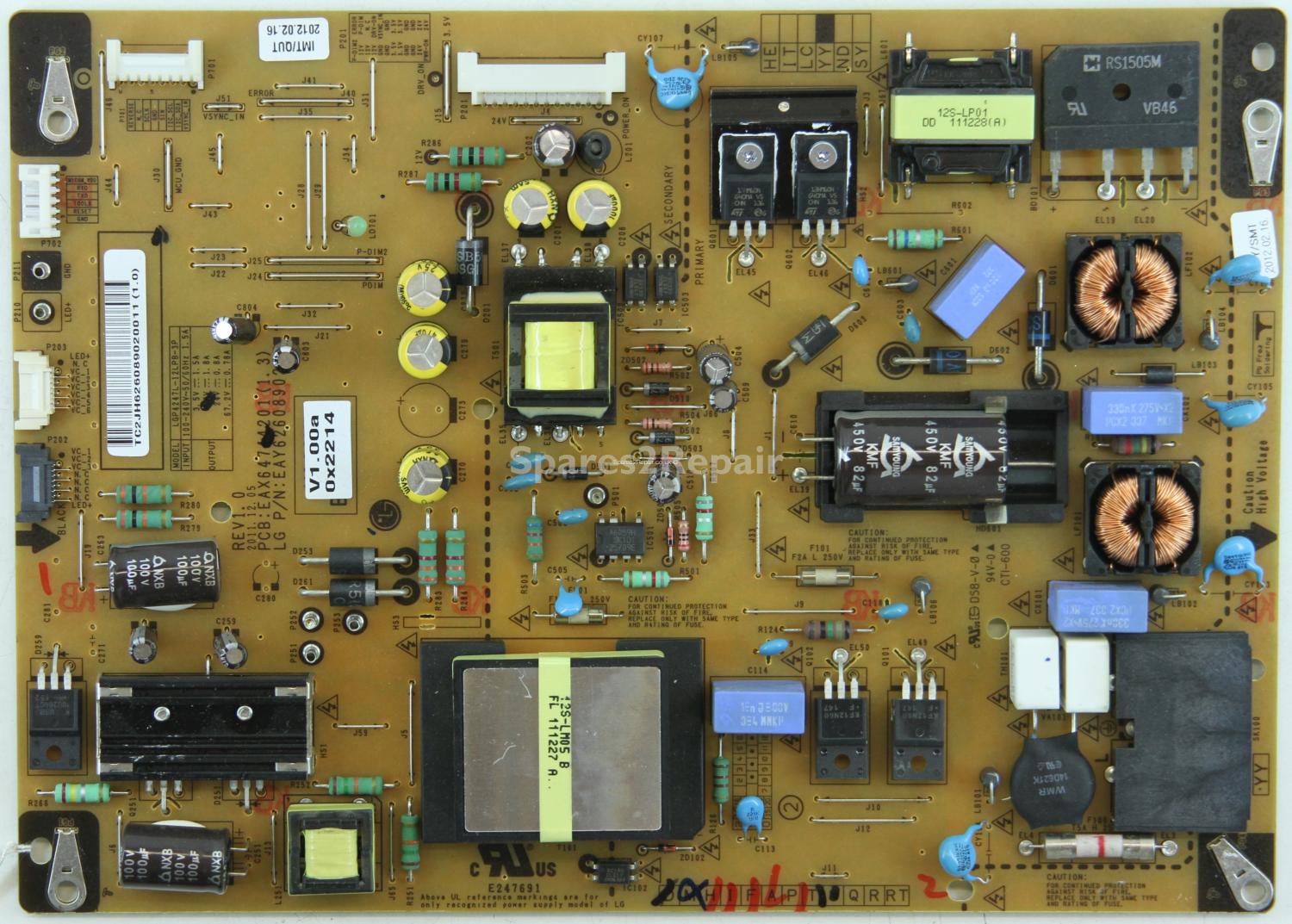 LG 47LM670T - PSU - EAX64744201(1.3) - REV1.0 - EAY62608902 - LGP4247L-12LPB-3P