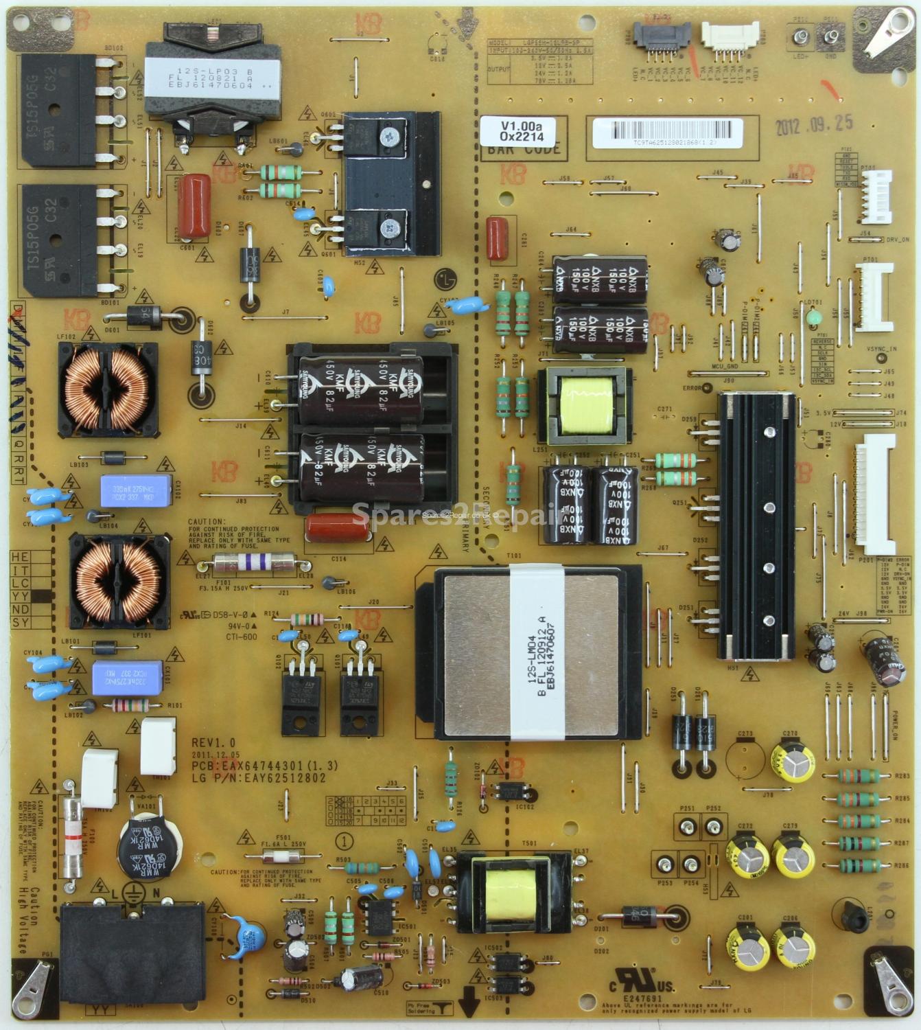 LG 55LM760T - PSU - EAX64744301(1.3) - EAY62512802 - REV1.0 - LGP55H-12LPB-3P